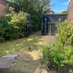 Garden before patio landscaping project North Lancashire & South Cumbria