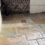 Indian sandstone patio paving courtyard corner North Lancashire & South Cumbria
