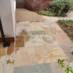 Indian sandstone patio paving gravel border North Lancashire & South Cumbria