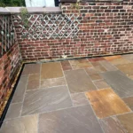 New indian sandstone patio paving installation North Lancashire & South Cumbria